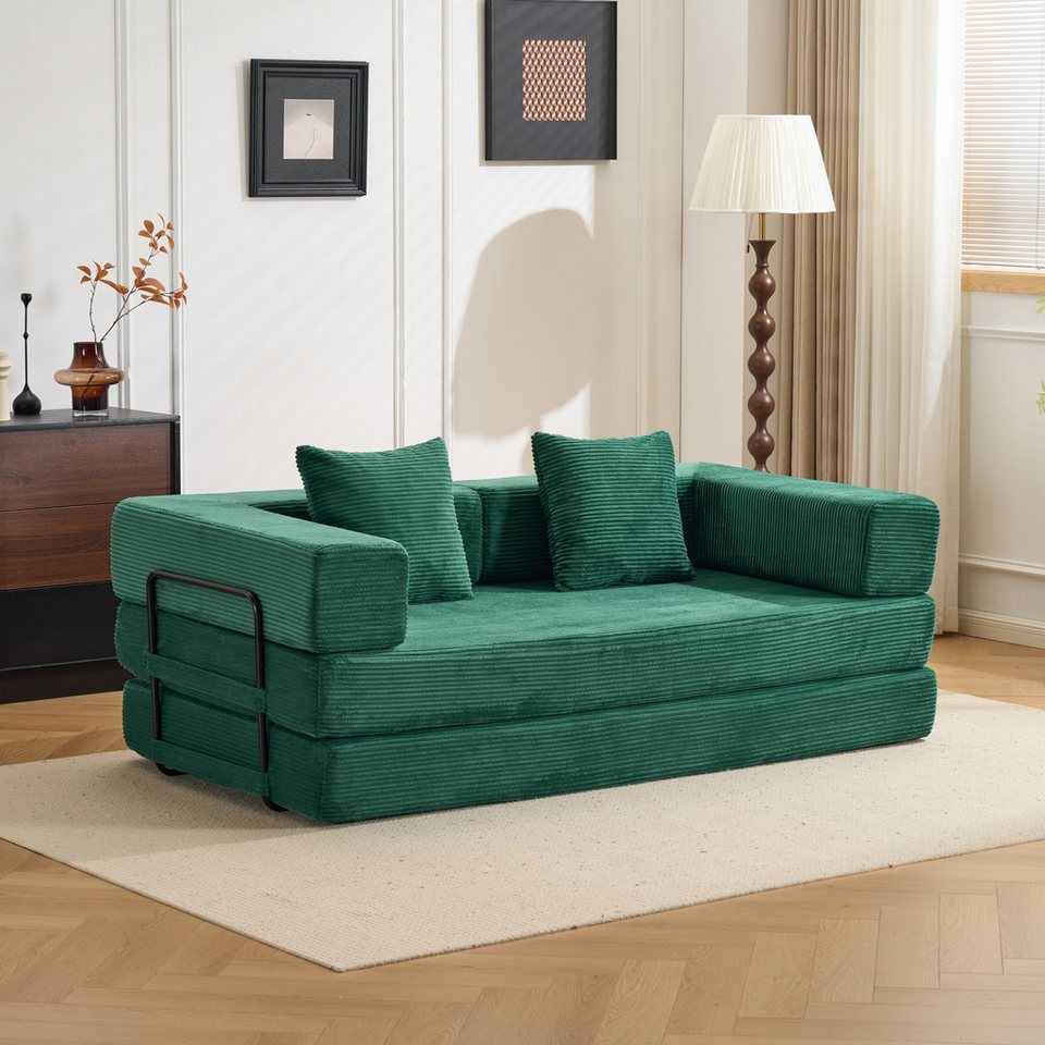 Modulares Cord Schlafsofa in Grün von CANMOV
