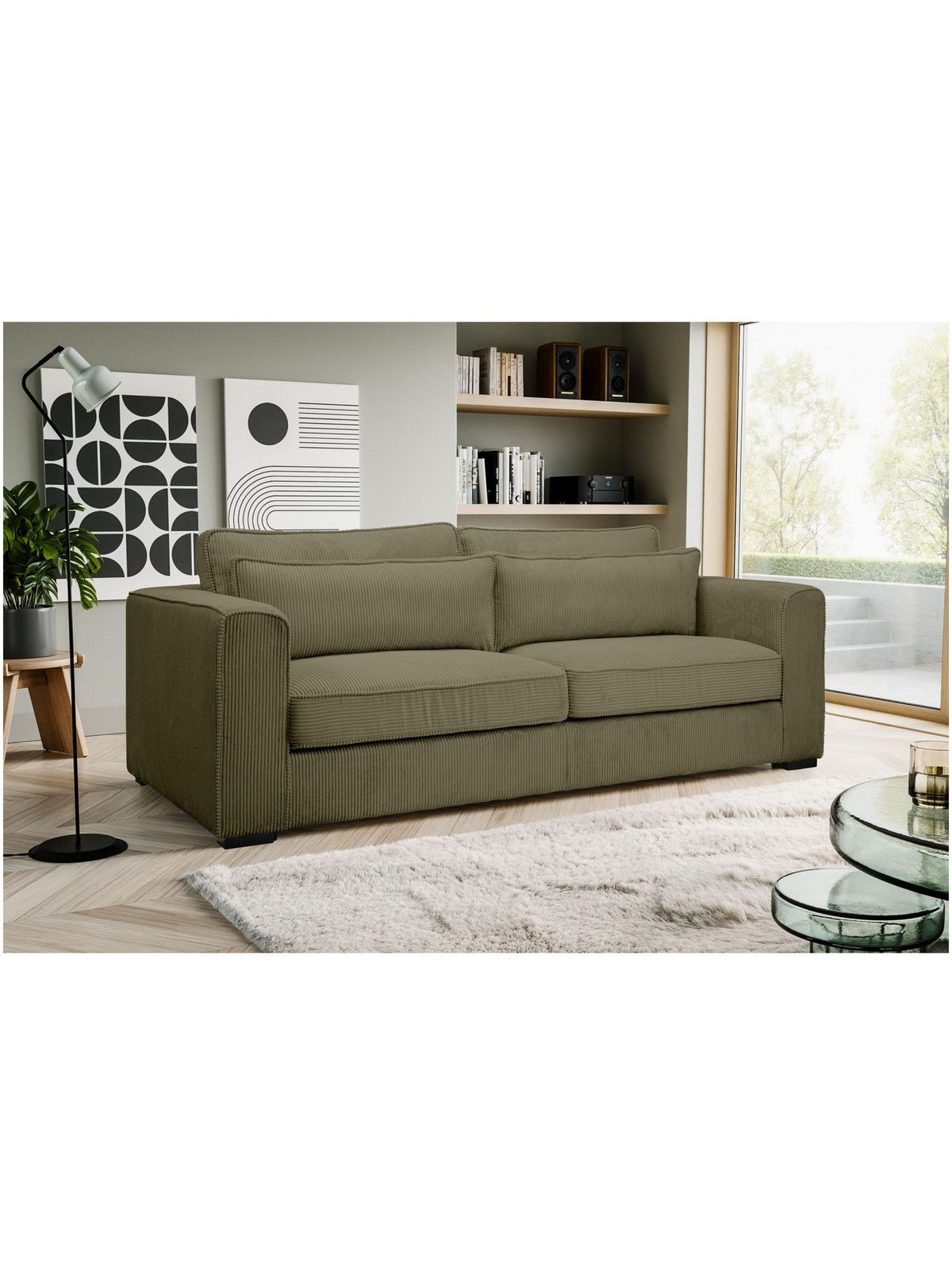 Cord Sofa ALMERA seitliche Ansicht