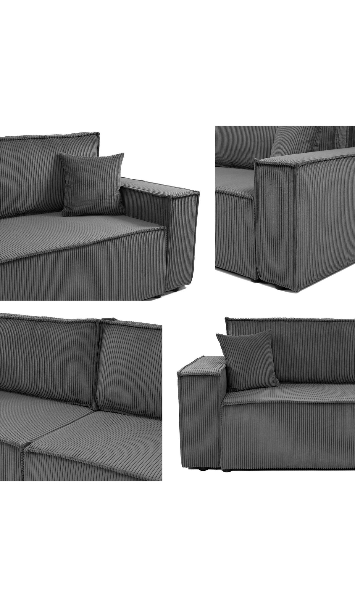Seitenansicht des Cord Schlafsofas KARL