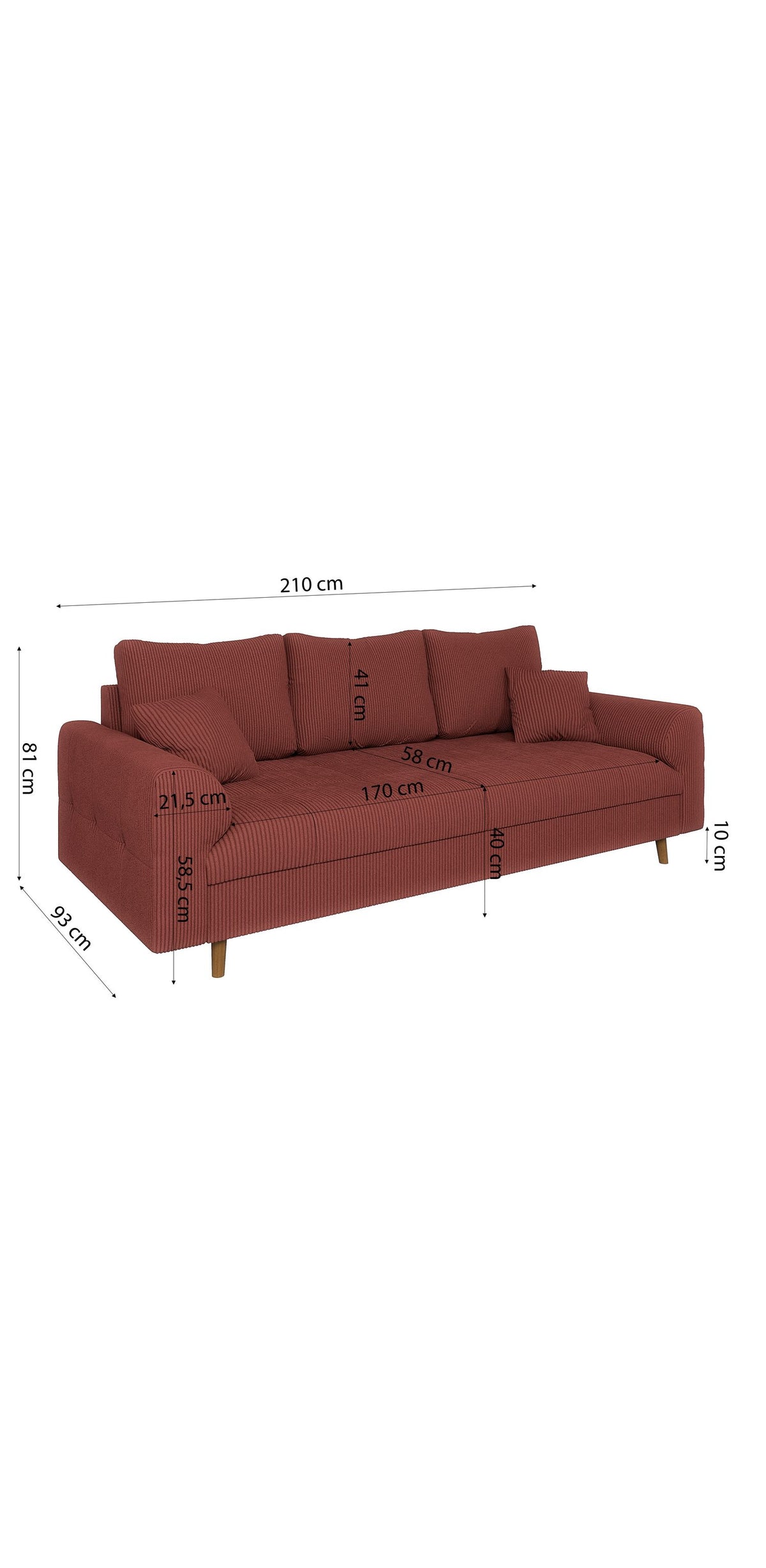 Cord Sofa Set ZARA im skandinavischen Wohnzimmer