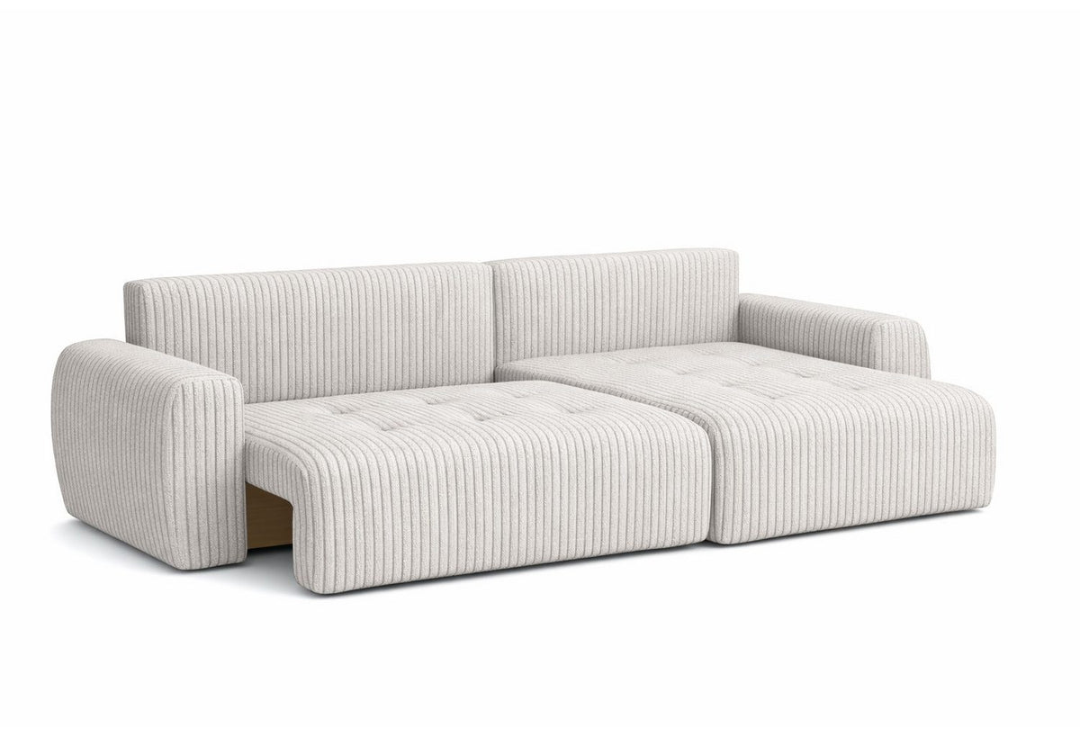 Cord Ecksofa IVO L mit Ottomane rechts