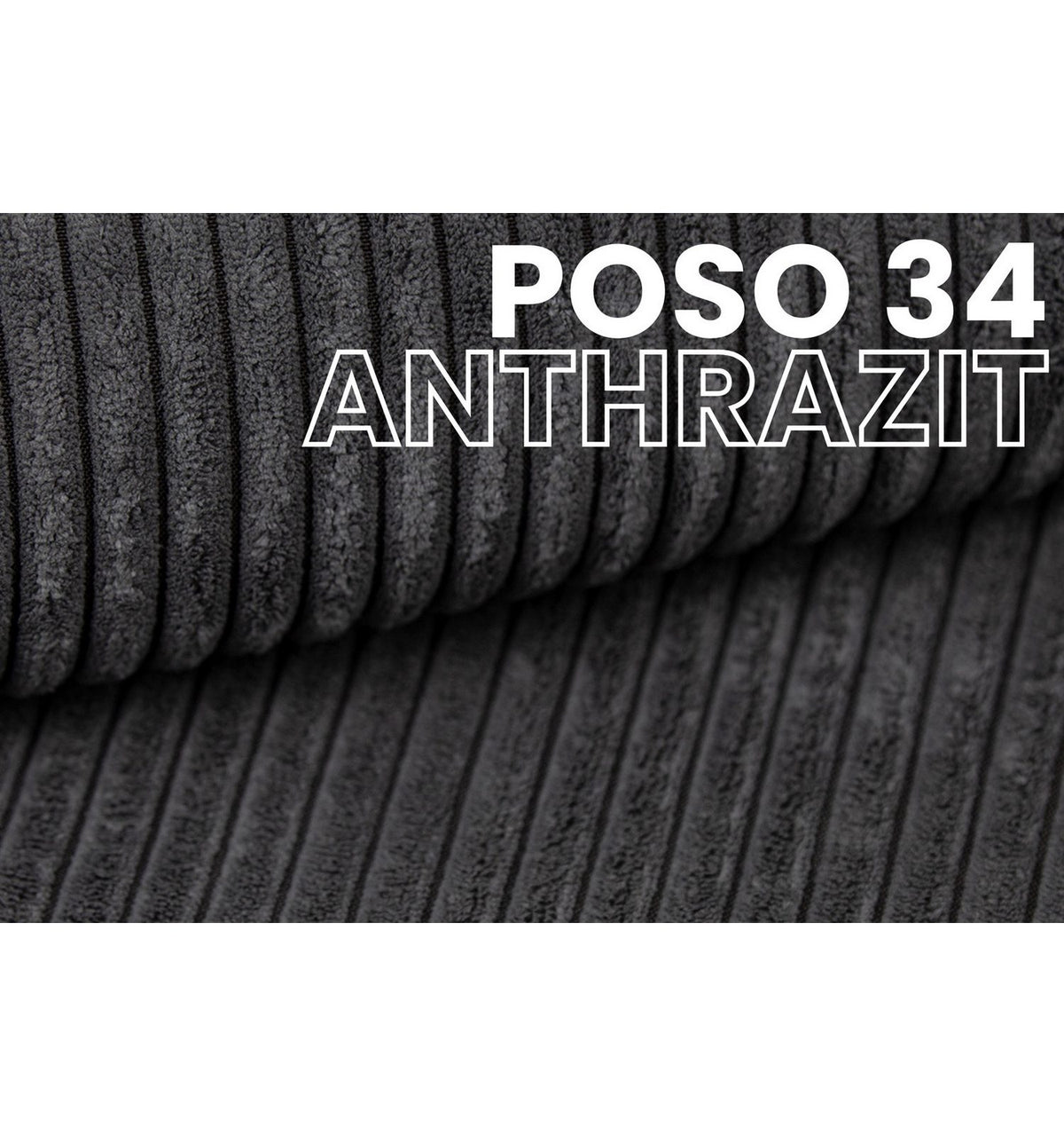 Cord Ecksofa CORD-L MINI in Anthrazit - Produktansicht 2