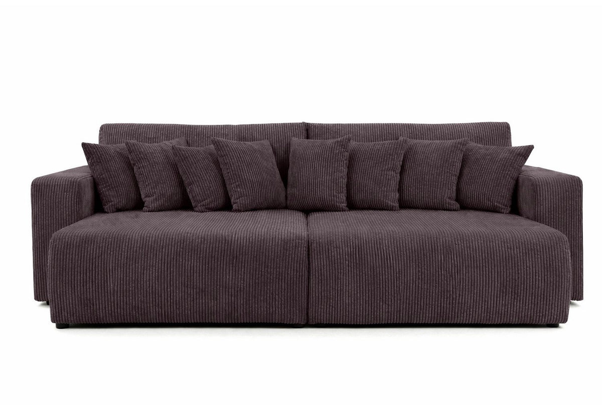 Seitenansicht des Cord Schlafsofas PIANO DOUBLE 246 cm