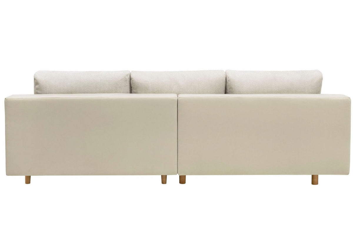 Cord Ecksofa MANDELA in Beige seitlich