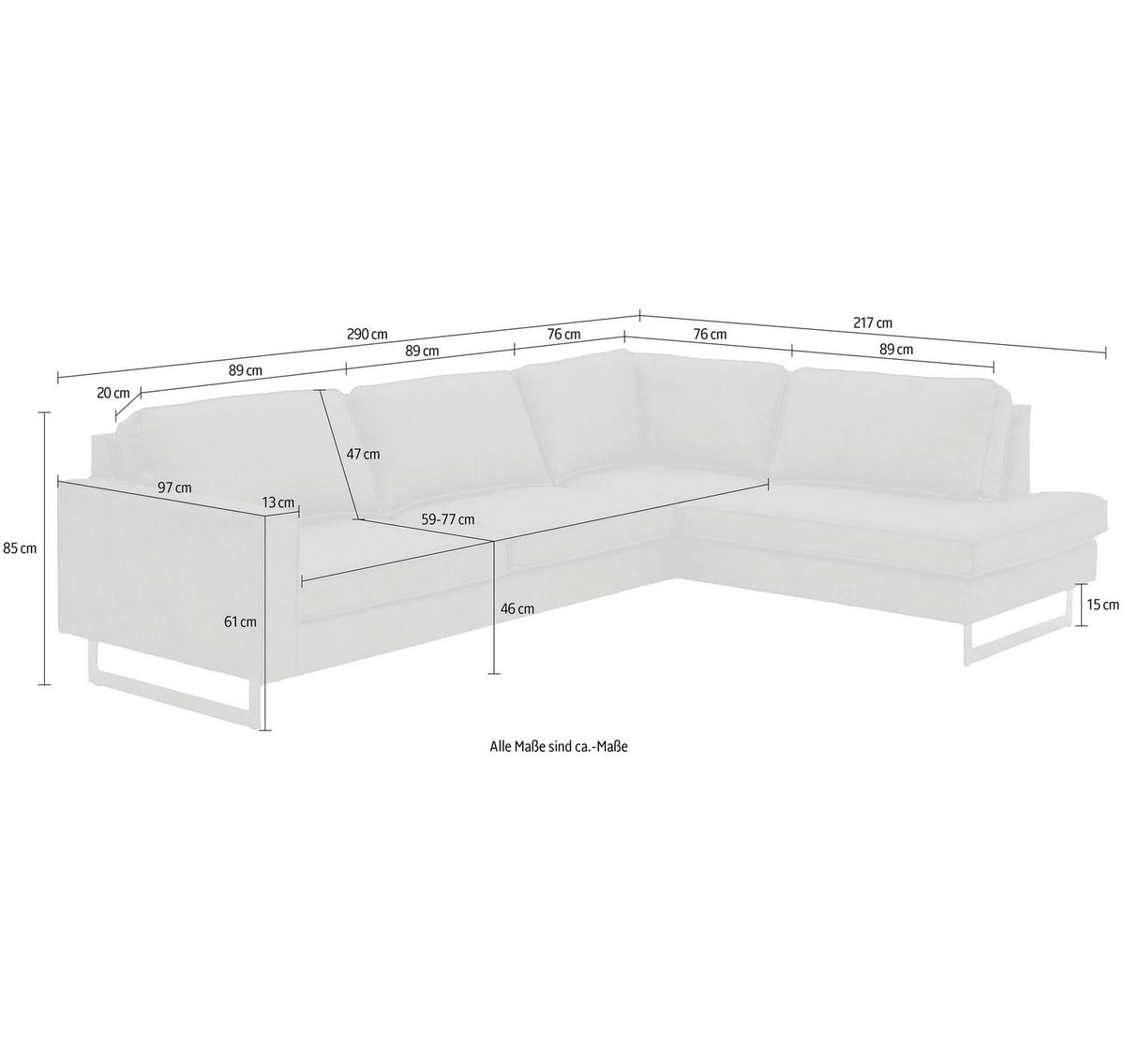Cord Ecksofa PINTO im Wohnzimmer Ambiente