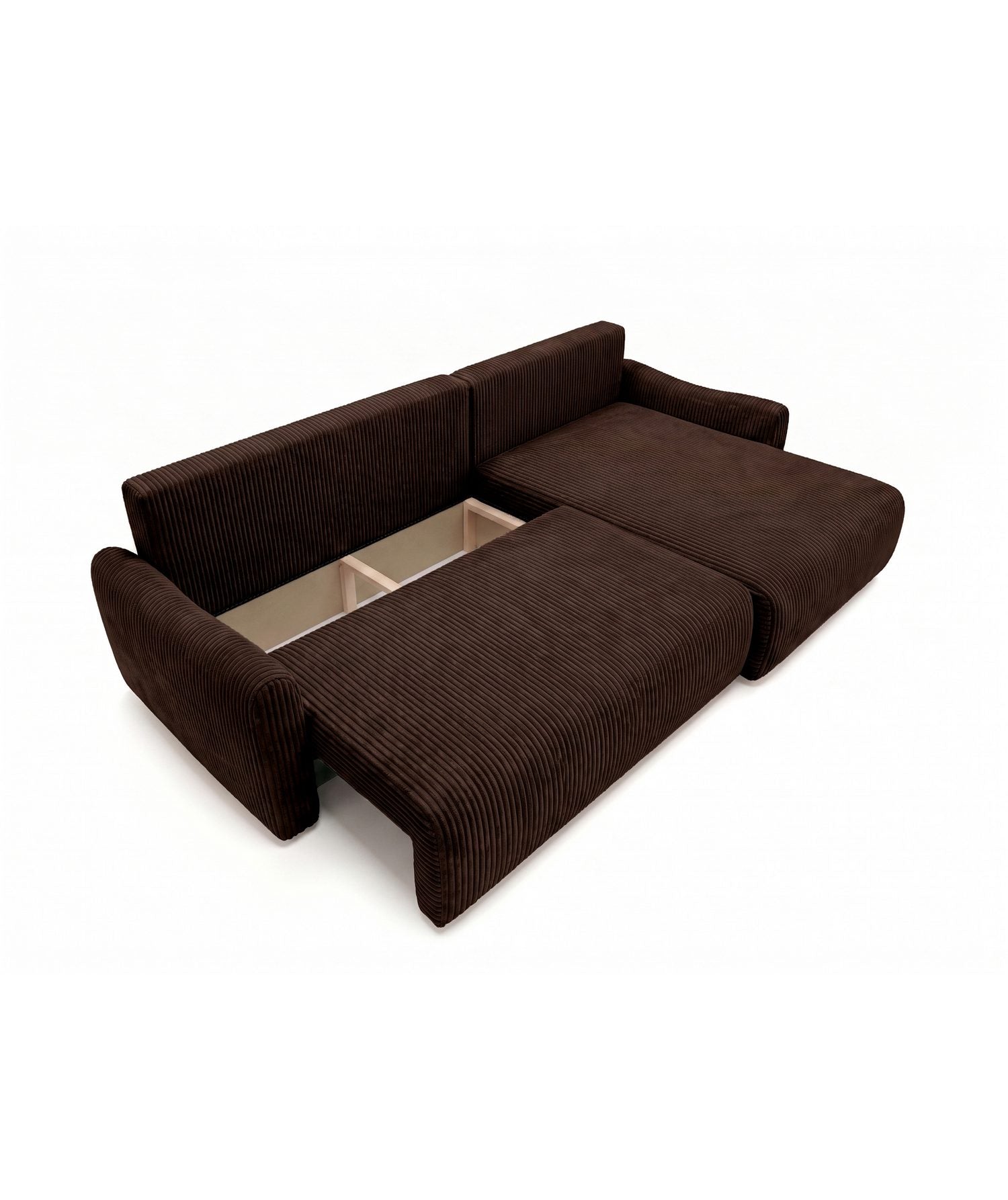 Cord Ecksofa JAPANDI mit Ottomane rechts