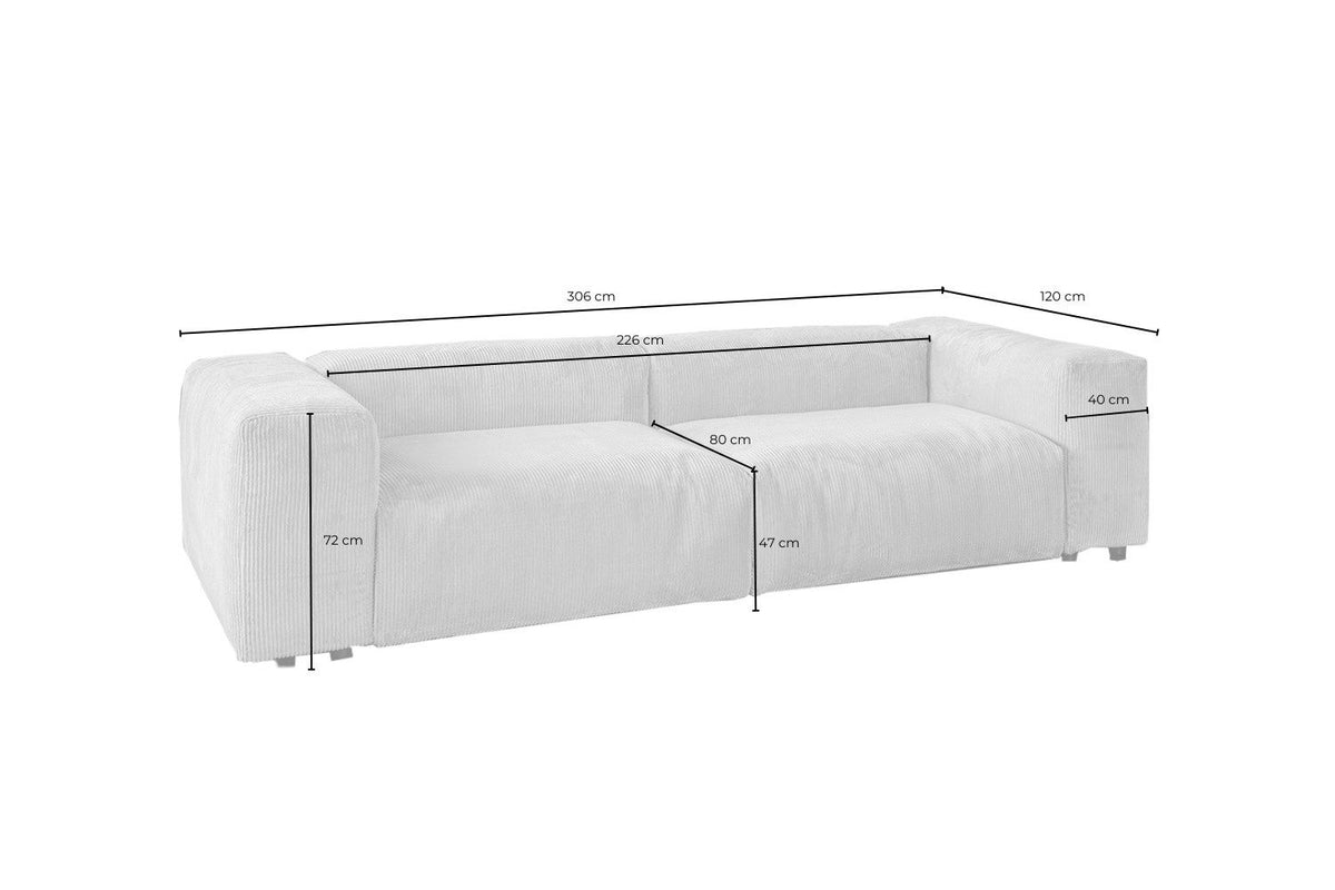 Modulares Cord Sofa MIA in Taupe einzelnes Modul