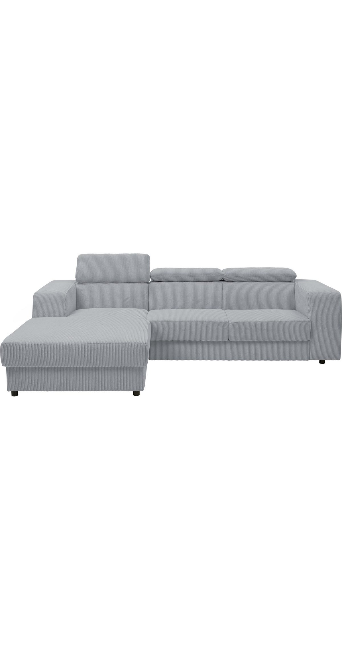 Cord Ecksofa CHERRY in Grau von vorne