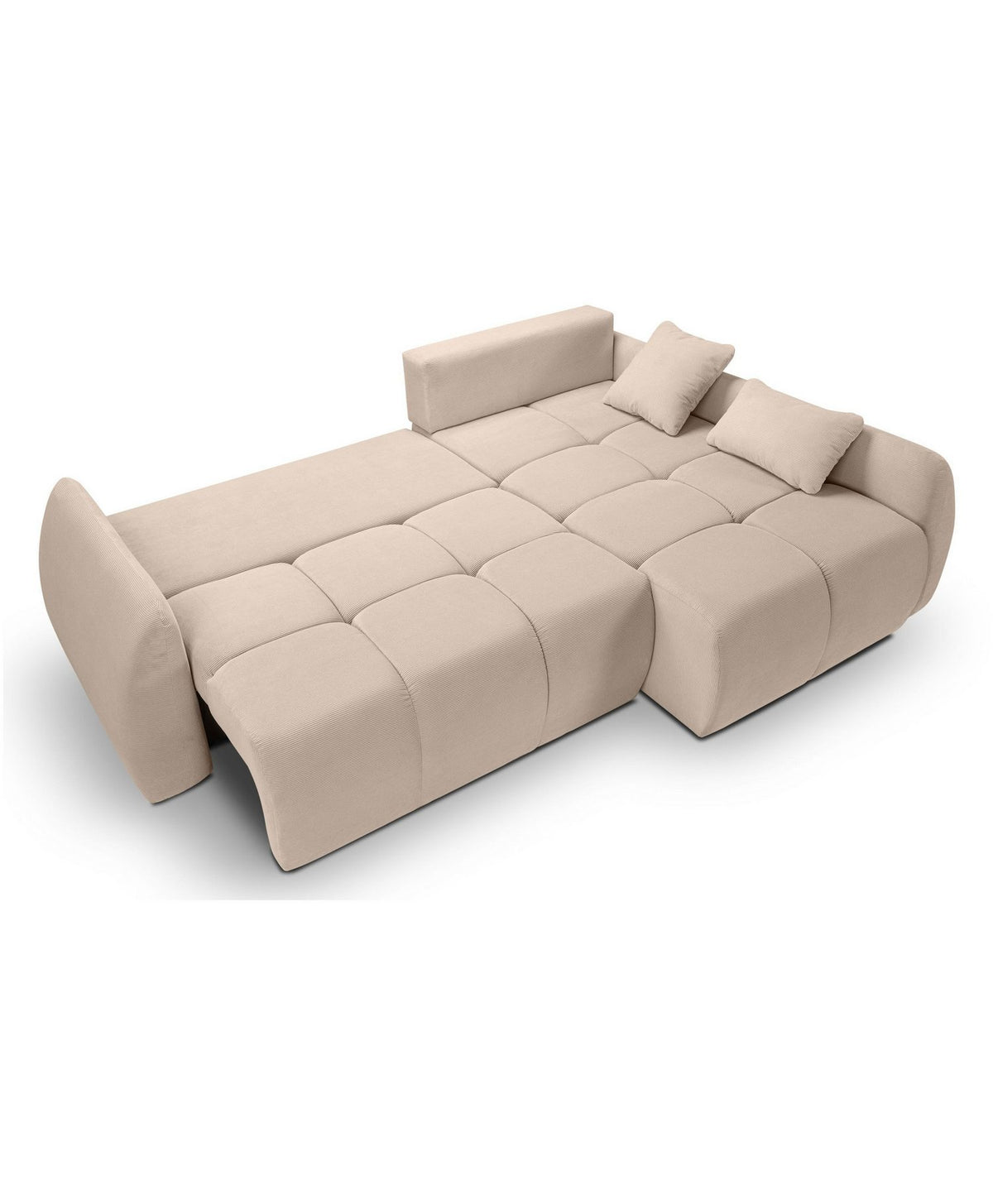 Cord Eckschlafsofa SANCHO LONG in Beige Ansicht 3