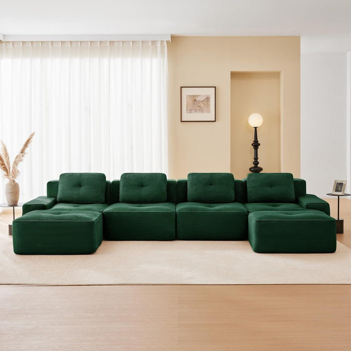 Module der Cord Wohnlandschaft in L-Form arrangiert