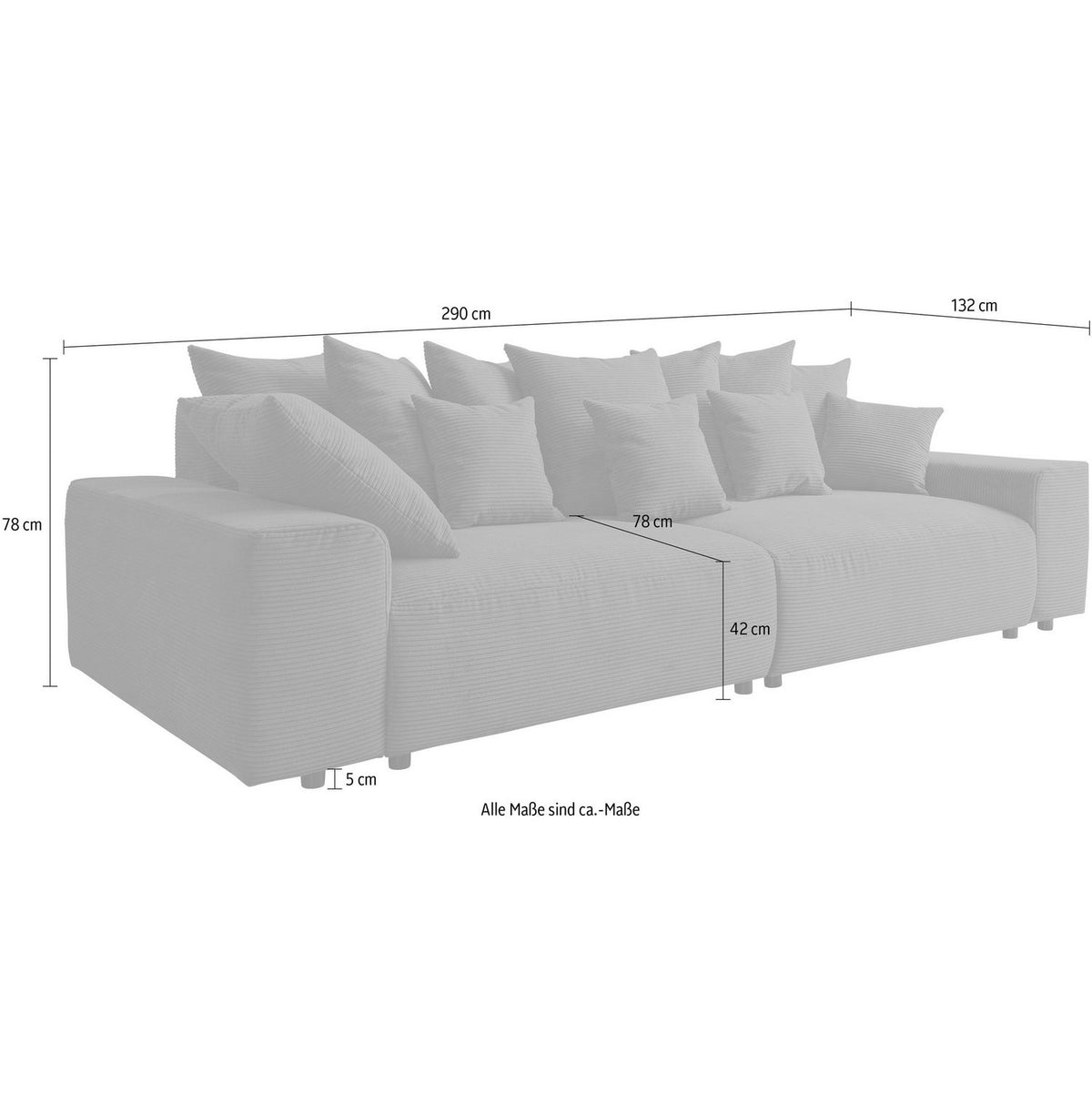Rückansicht des Big Sofas MAXI mit Originalbezug