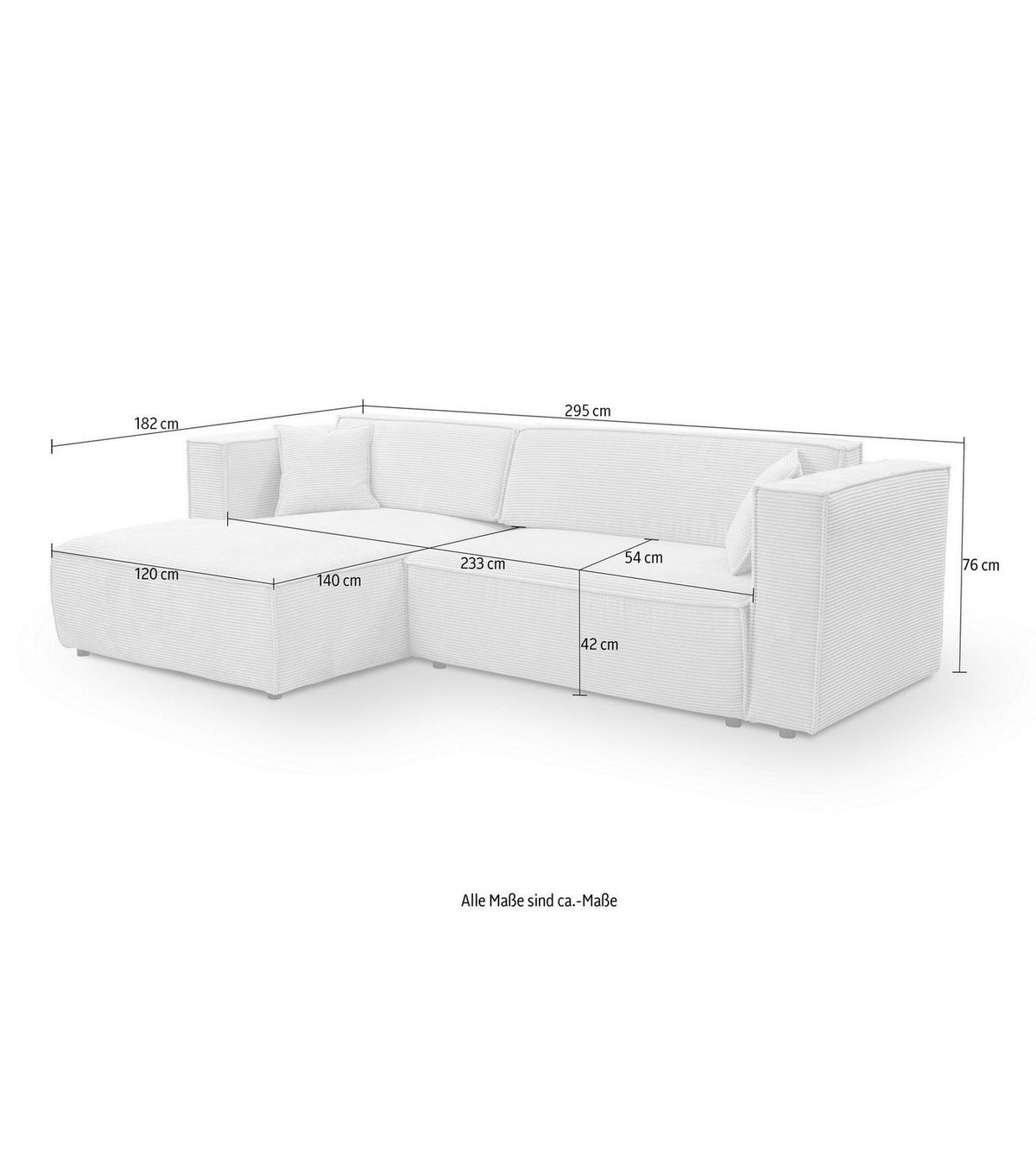 Cord Ecksofa ATLANTA-NEW im Wohnzimmer aufgestellt