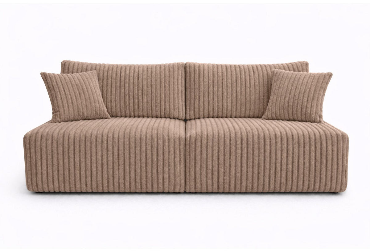 Cord Schlafsofa MILANO MINI in Braun Frontansicht