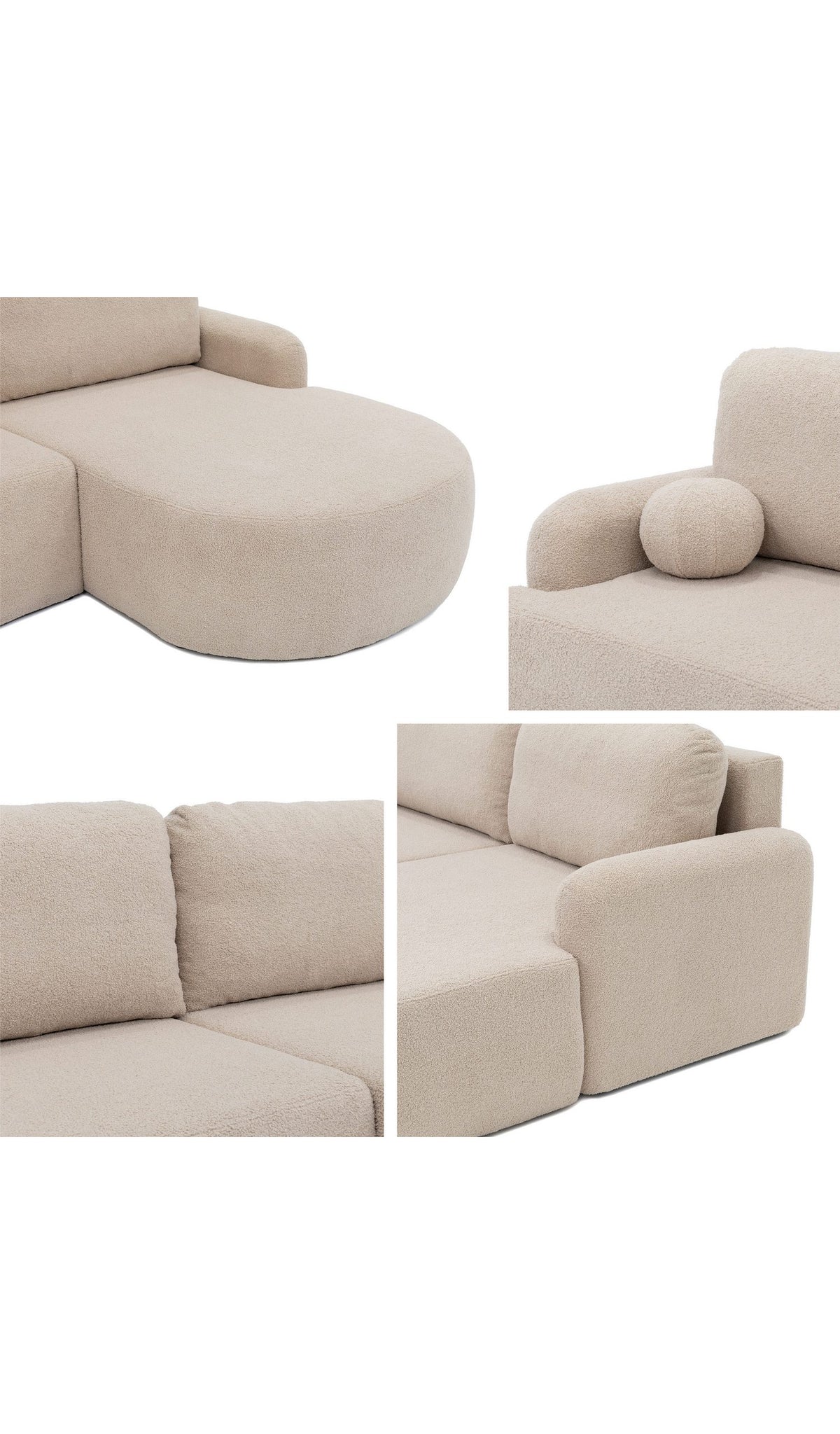 Cord Ecksofa LORIDU mit ausgezogener Schlaffläche