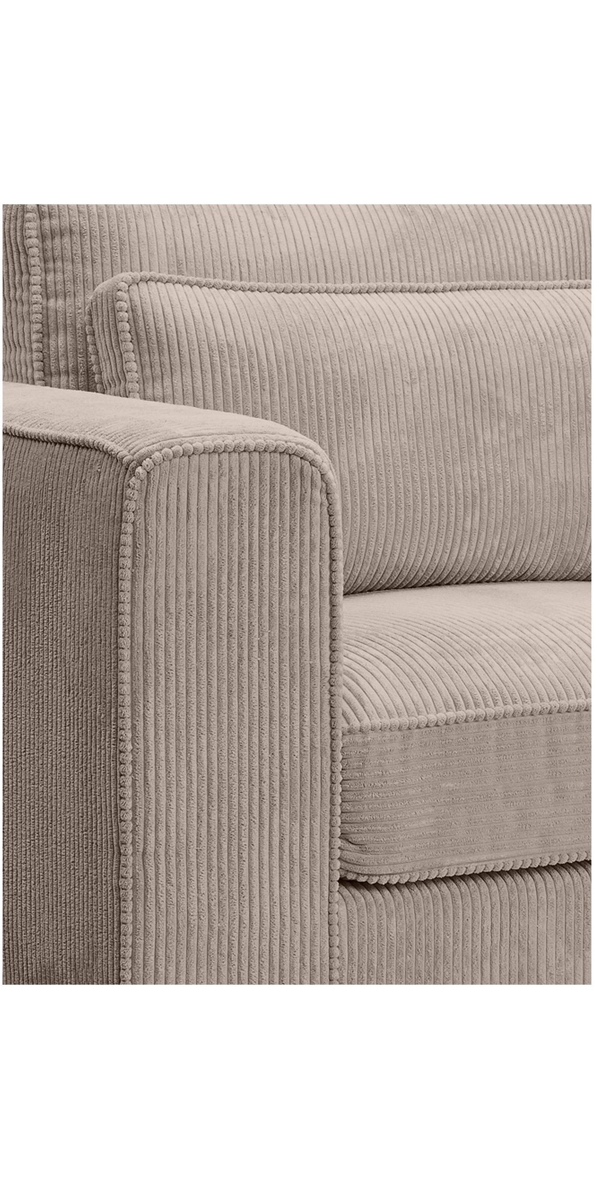 Cord Sofa ALMERA seitliche Ansicht