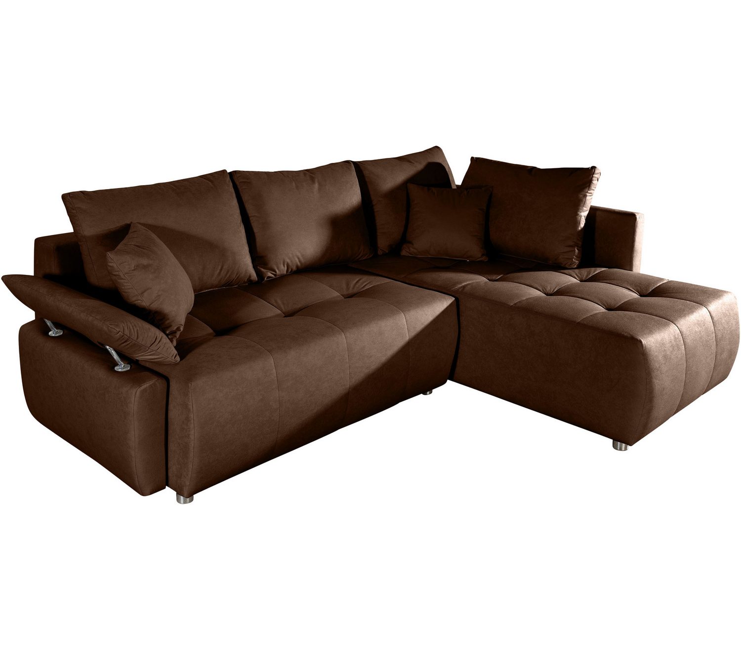 Detailaufnahme des Cord-Bezugs in Kaffeebraun