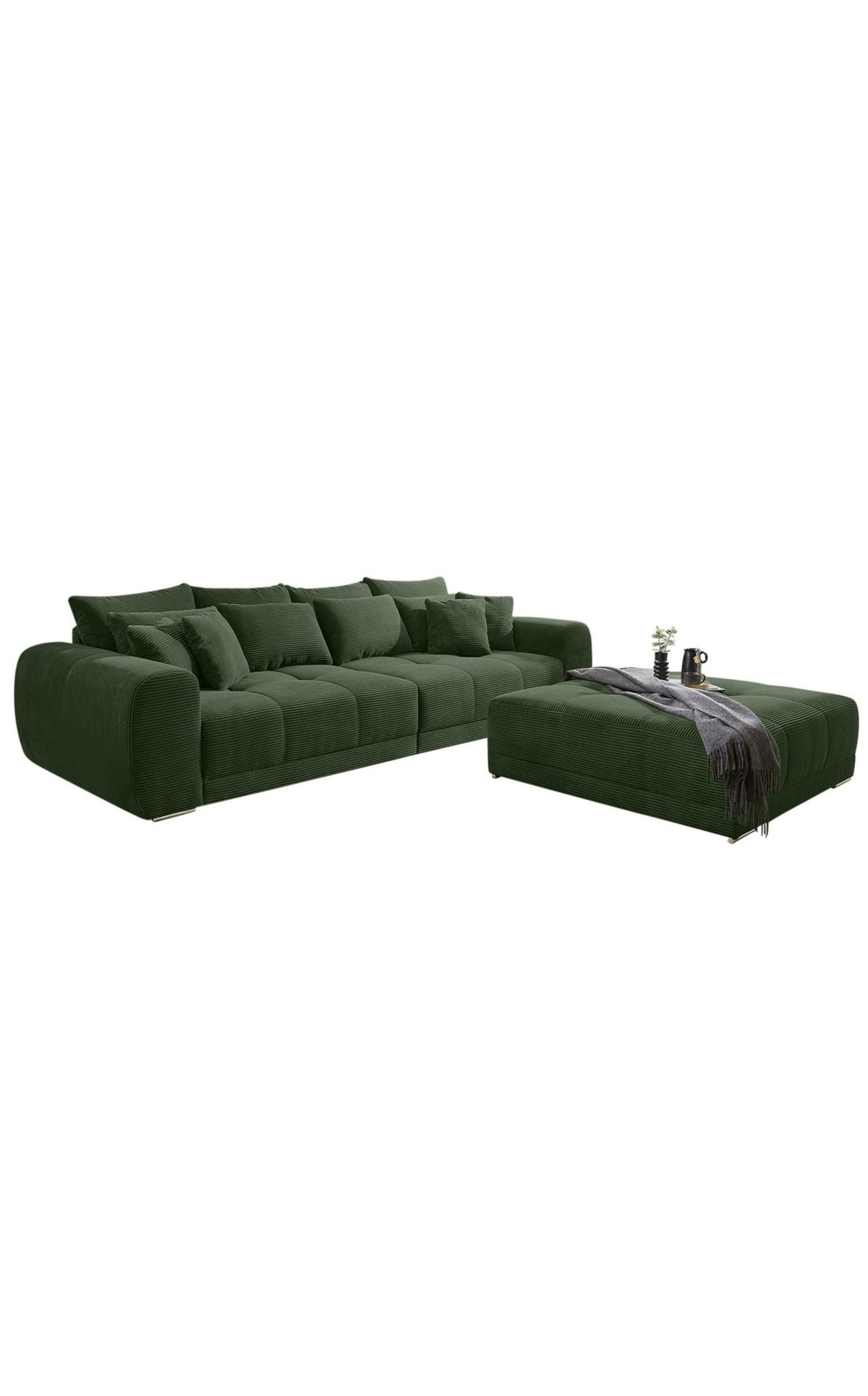 Cord Big Sofa 15172 mit allen Kissen im Ueberblick