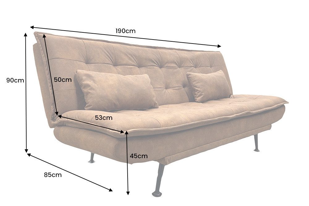 Cord Schlafsofa JAZZ mit ausgeklappter Liegefläche