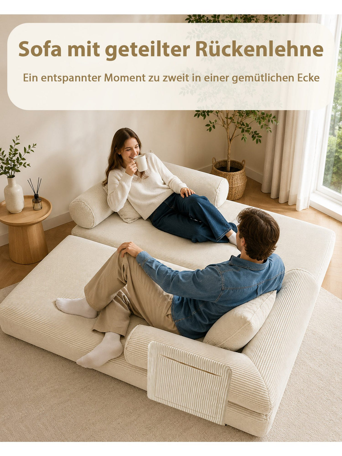 Cord Schlafsofa 6-in-1 im kleinen Wohnzimmer