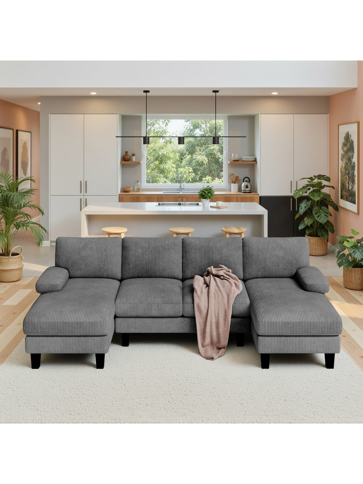 Chaise-Lounge der Wohnlandschaft SOFT&COSY XL in Dunkelgrau