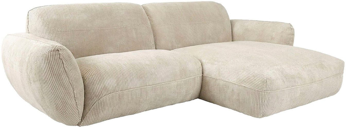 Cord Ecksofa BE CHILLED in Cream im Wohnraum