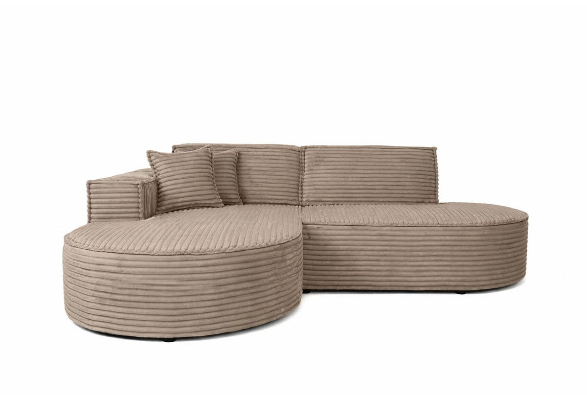 Cord Ecksofa MODENA STUDIO in Beige von vorne