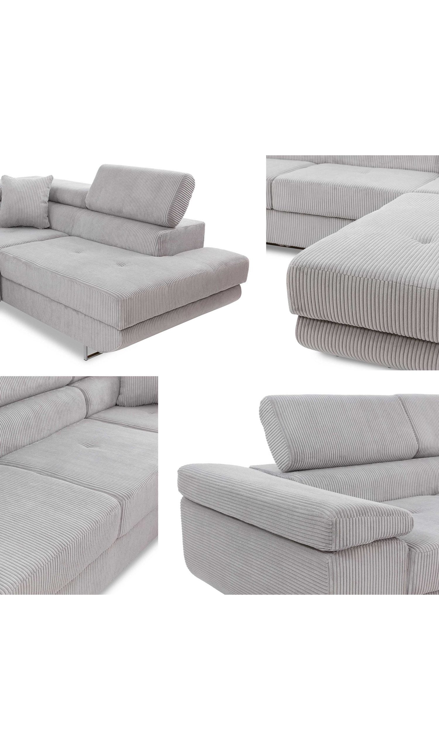 Cord Ecksofa TOREZIO seitliche Ansicht