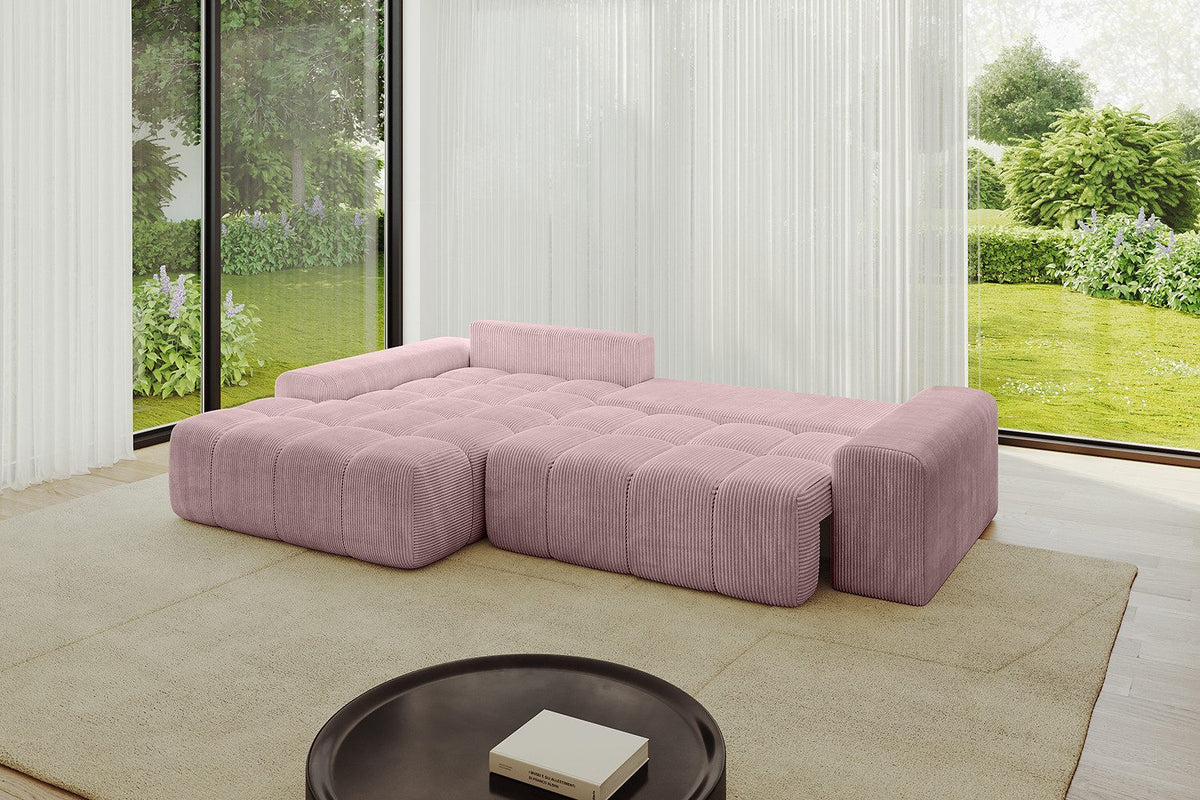 Cord Ecksofa ENSI-L Seitenansicht mit Armlehne