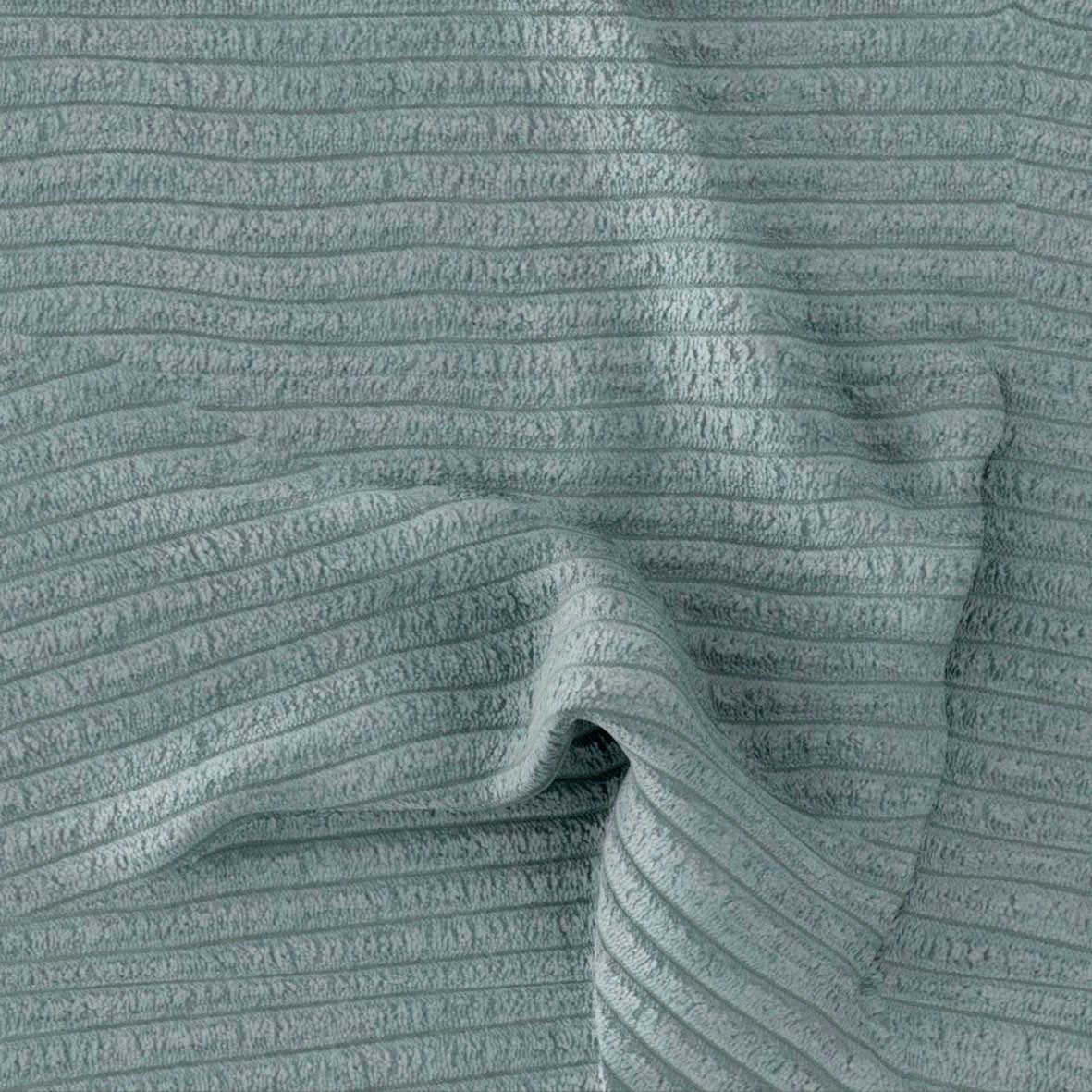 Detailaufnahme des Cordbezugs in Aqua