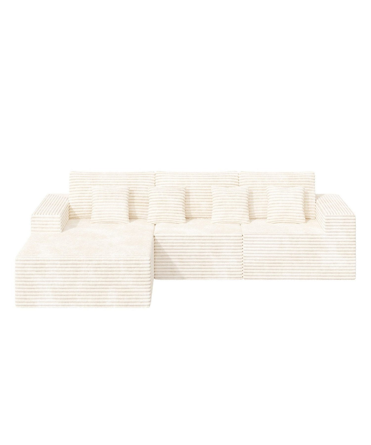 Beiges Modulsofa mit drei losen Rückenlehnen