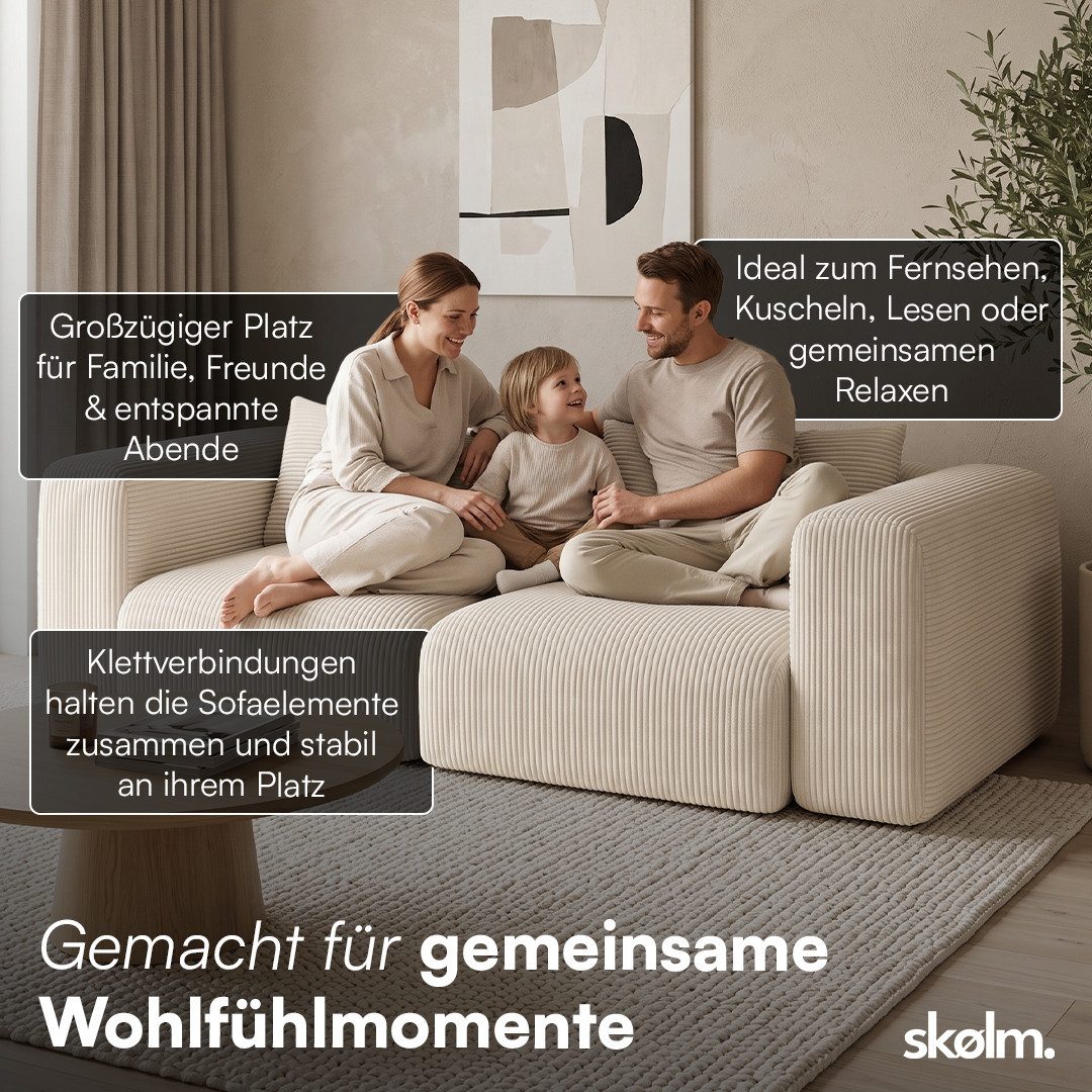 Seitenansicht des Cordsofas HÅRGA