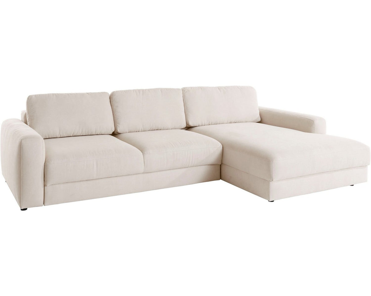 Cord Ecksofa BLOOMFIELD mit mega-Recamiere im Wohnraum