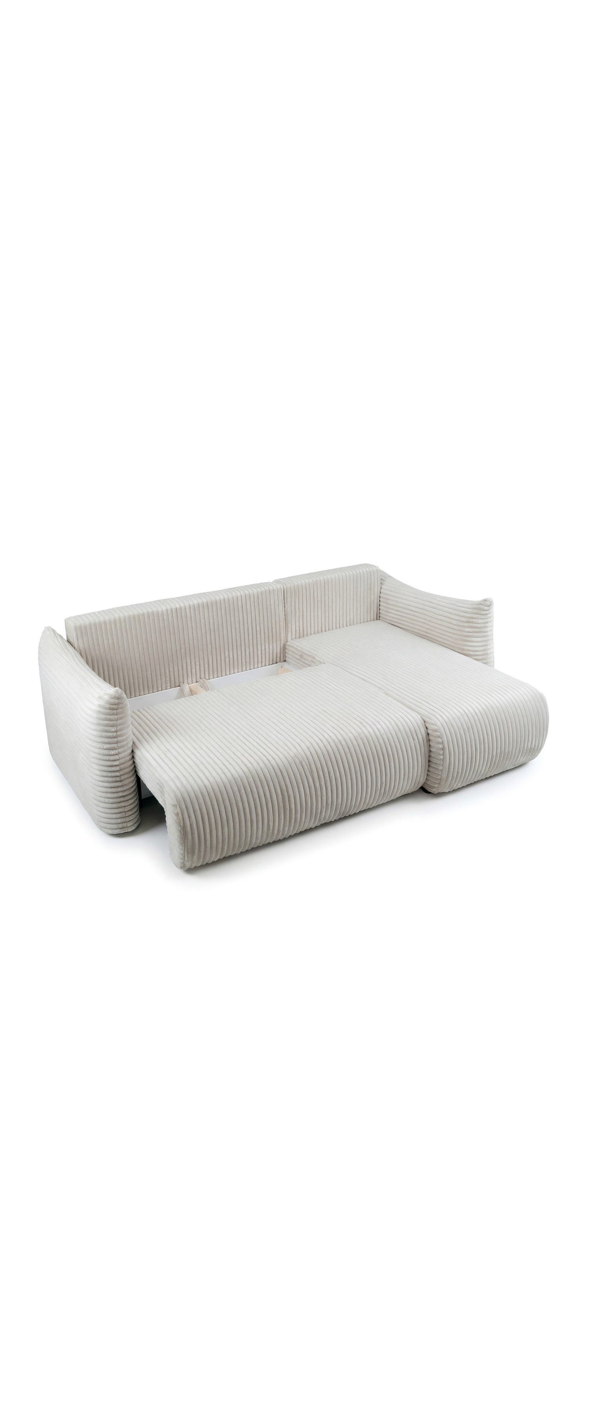 Dunkelgraues Cord Ecksofa FILO MINI im Wohnzimmer