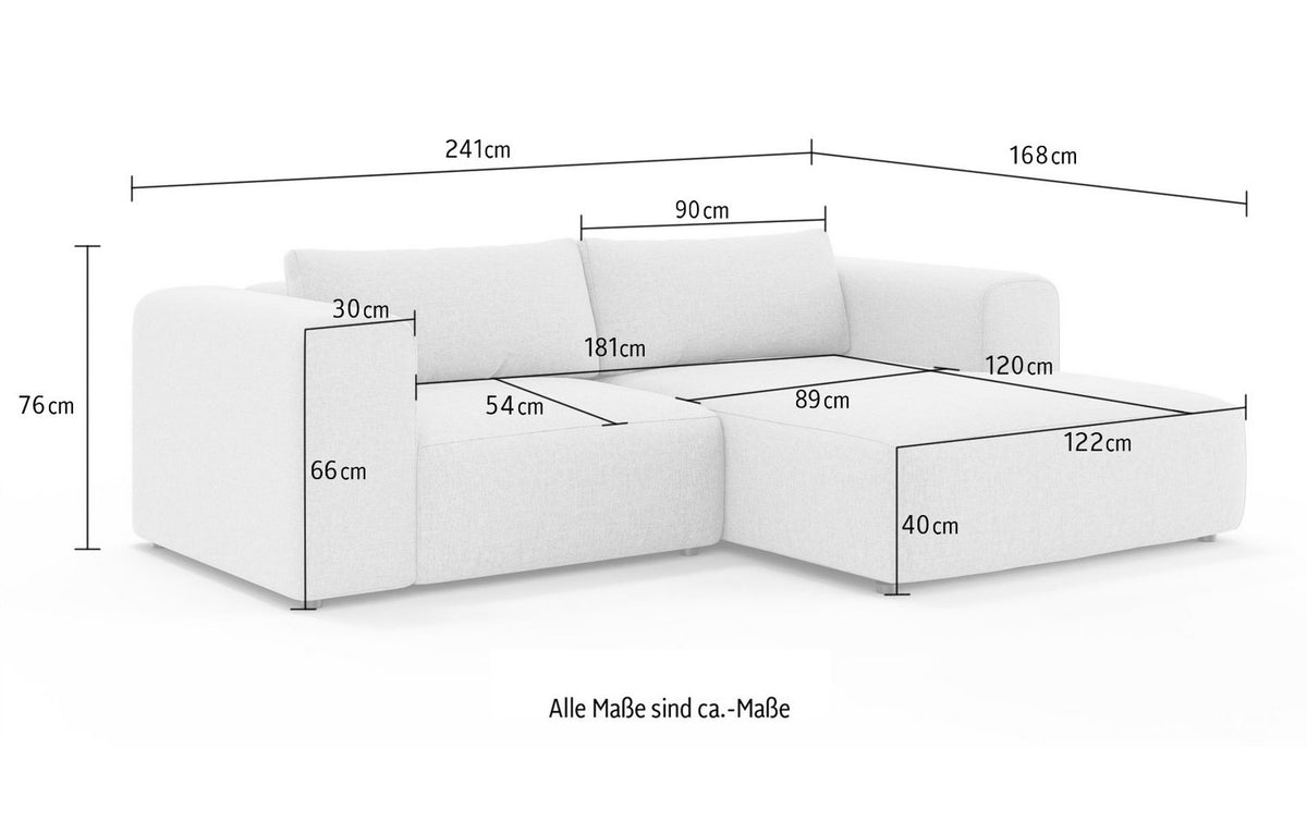 Ecksofa TIARRA in Anthrazit im Wohnzimmer