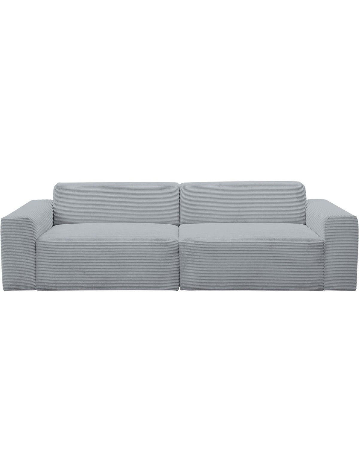 Cord Big Sofa ZEUS in Grau von vorne