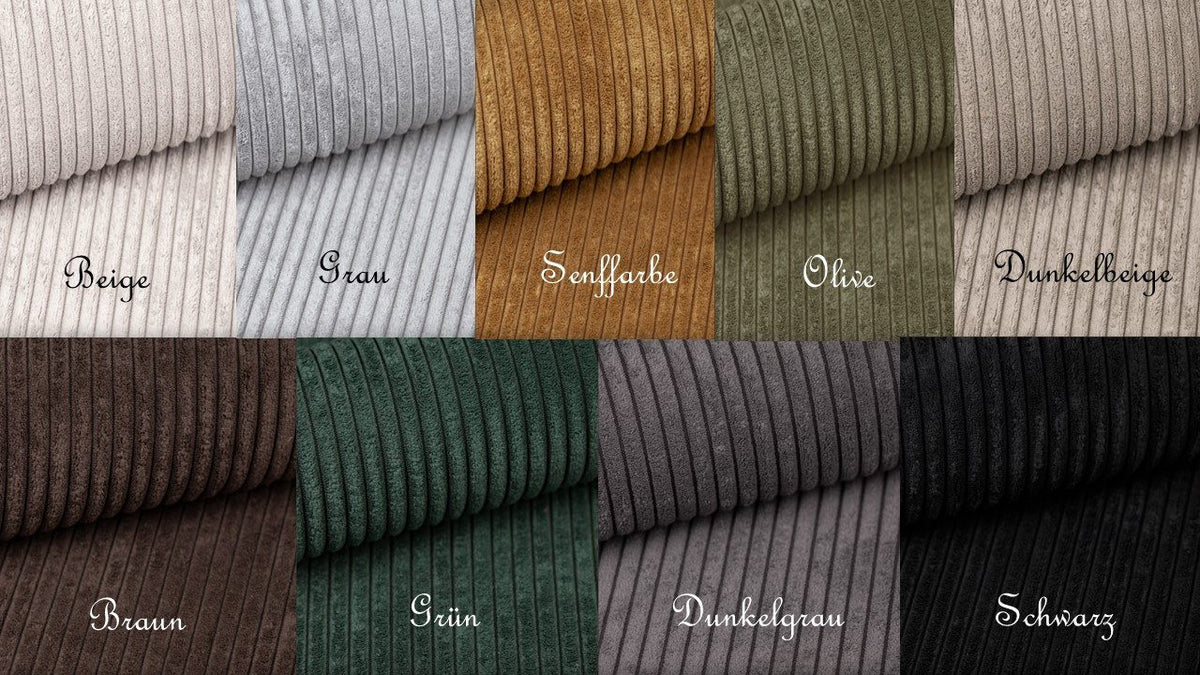 Poso Cordstoff des Ecksofas BEST XL in der Nahaufnahme