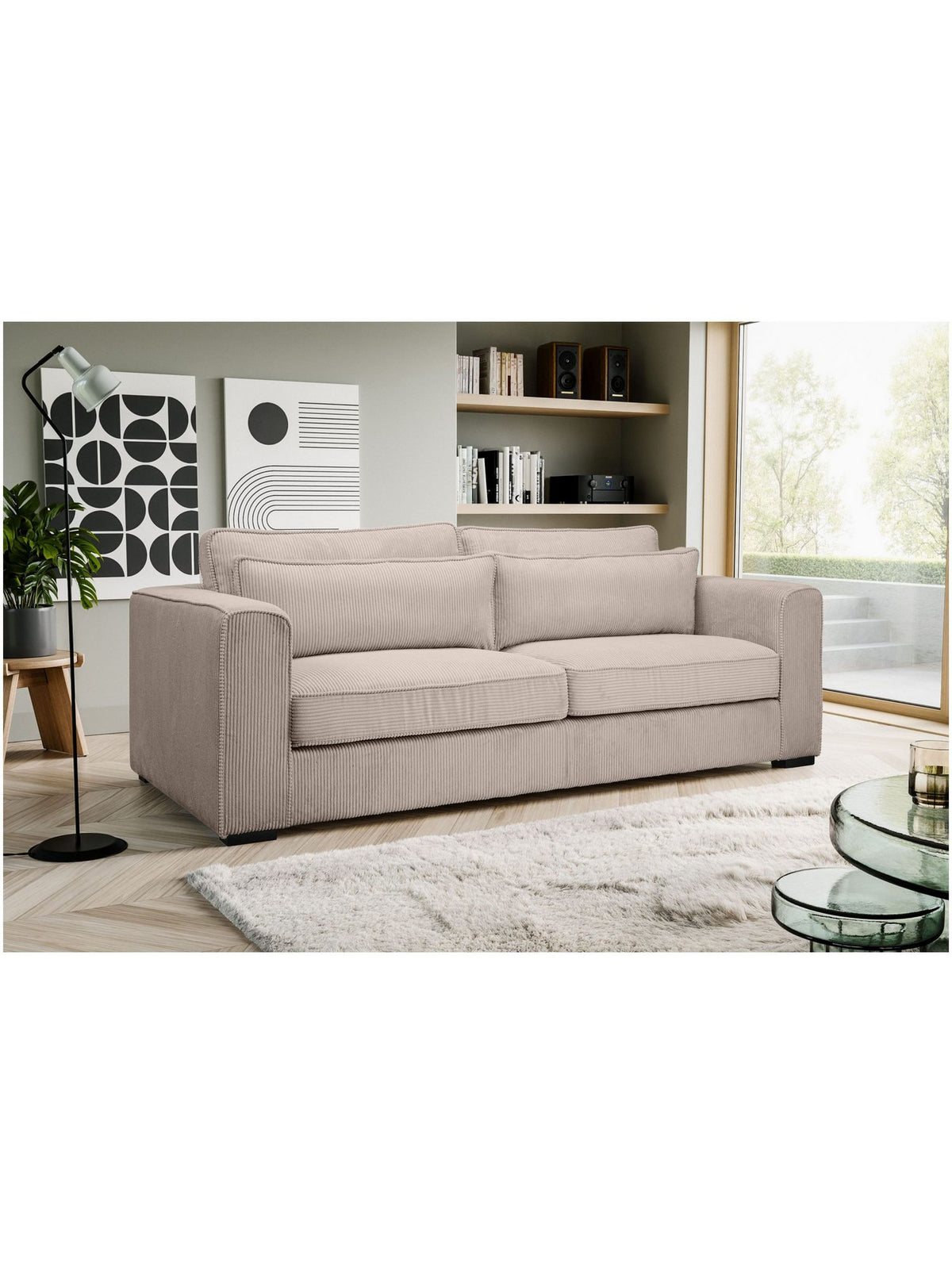 Cord Sofa ALMERA mit losen Rückenkissen