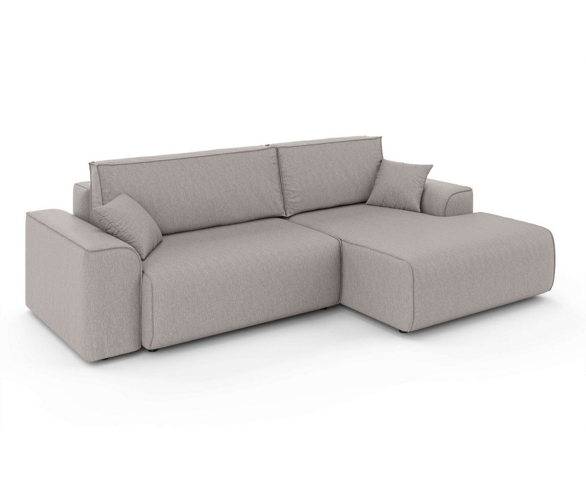 Beiges Cord Ecksofa SANTENAY von vorne