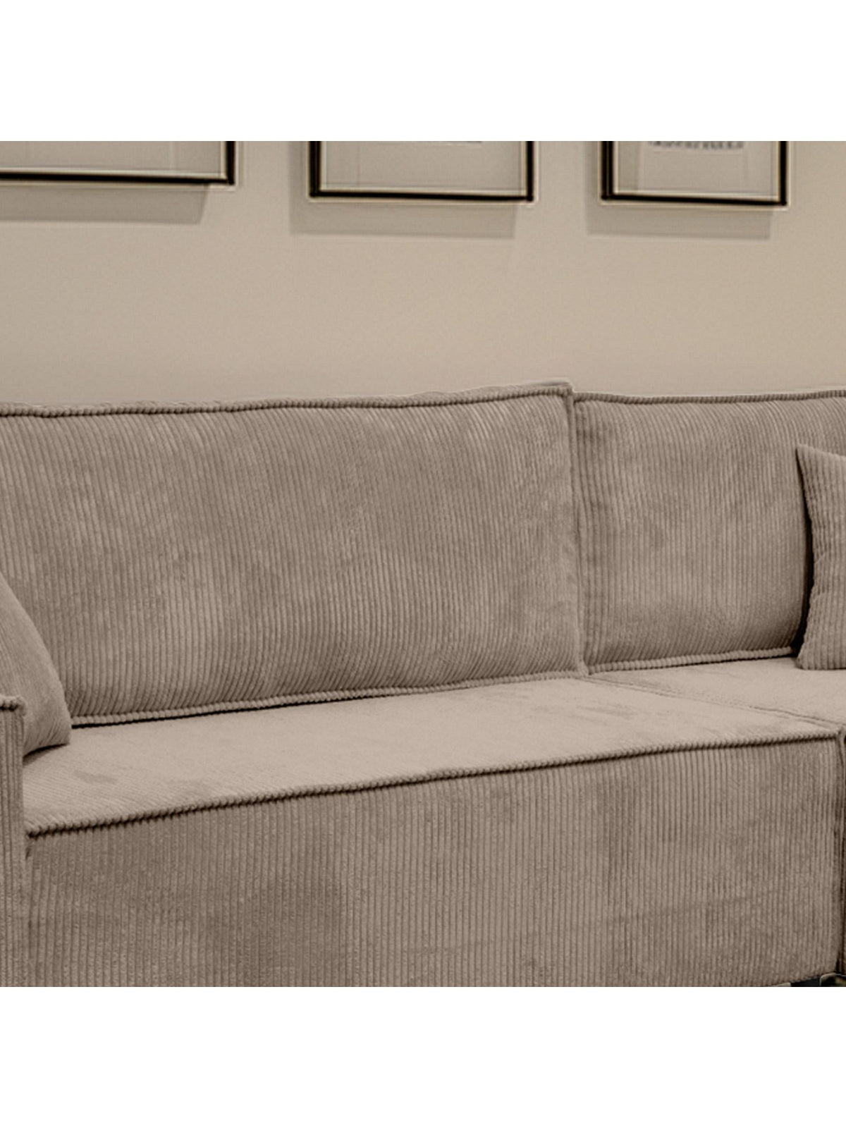 Detailaufnahme des Cordstoffs POSO in Beige