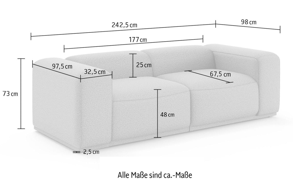 Cord Big-Sofa EMMERIK in Creme im Wohnraum