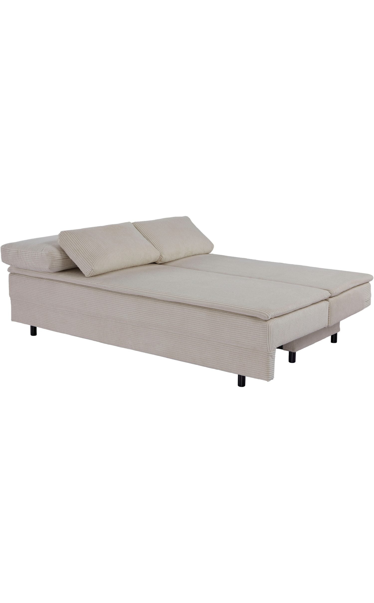 Cord Schlafsofa JANNIKO in Creme im Wohnzimmer