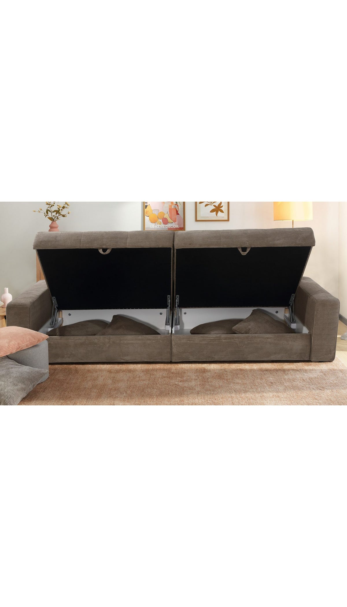 Cord Big Sofa 15264 Sitzflaeche mit markanter Steppung