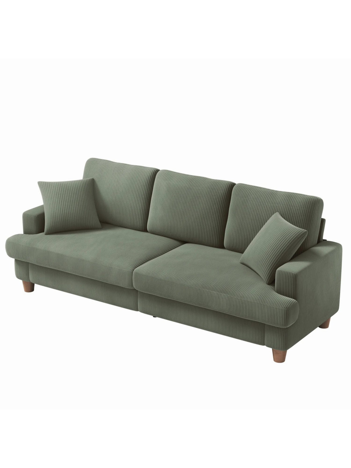 Detail der Cord-Rillenstruktur des Sofas