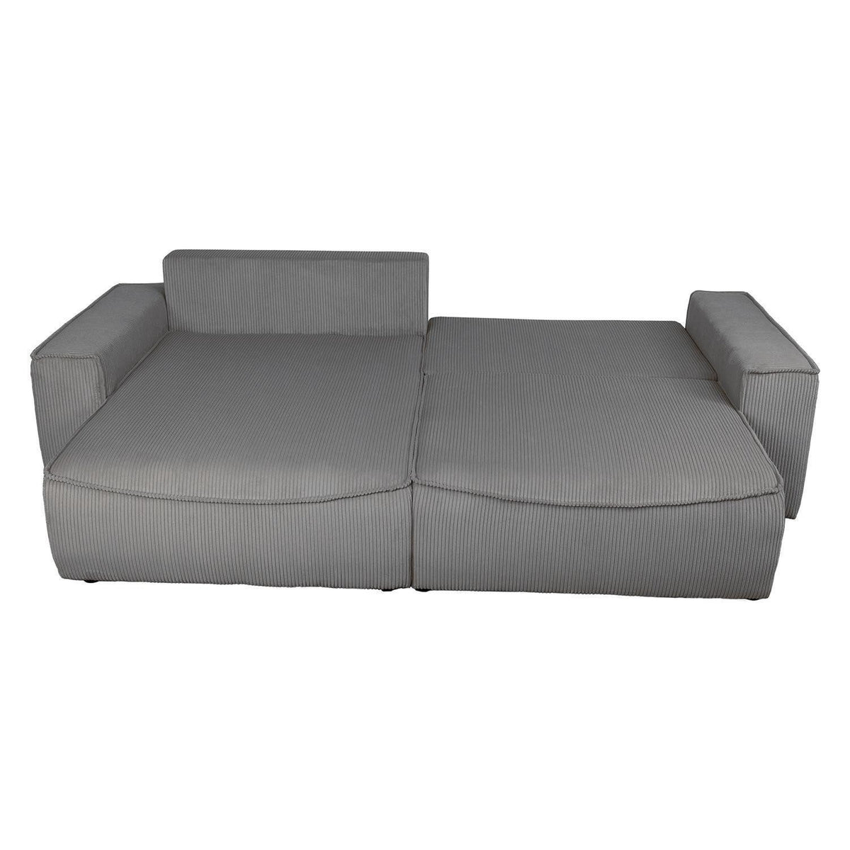 Cord Ecksofa PIA in Anthrazit mit Ottomane