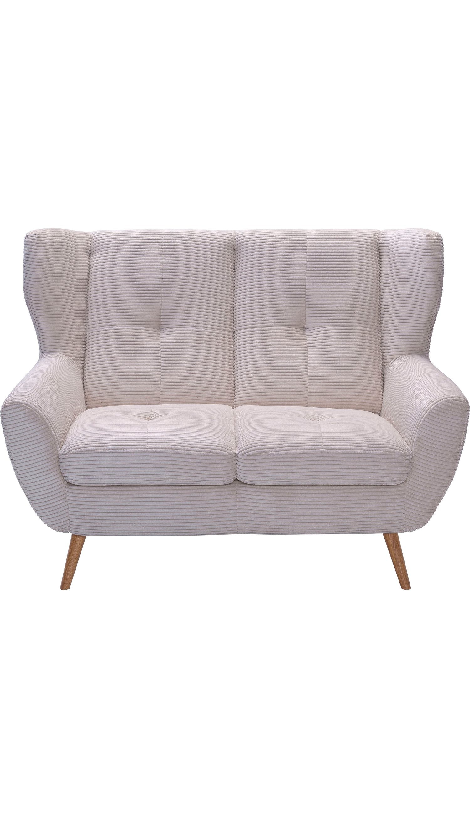 Cord Sofa ALVESTA in Beige von vorne