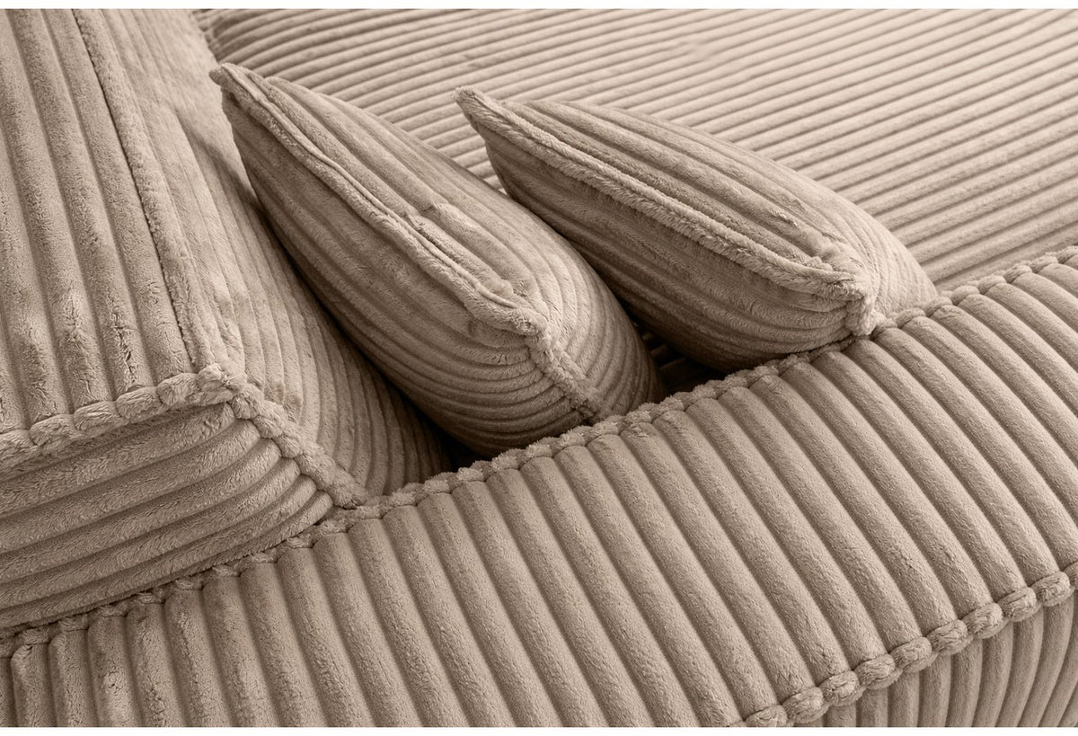 Detailansicht des Cordstoffs Velo in Beige