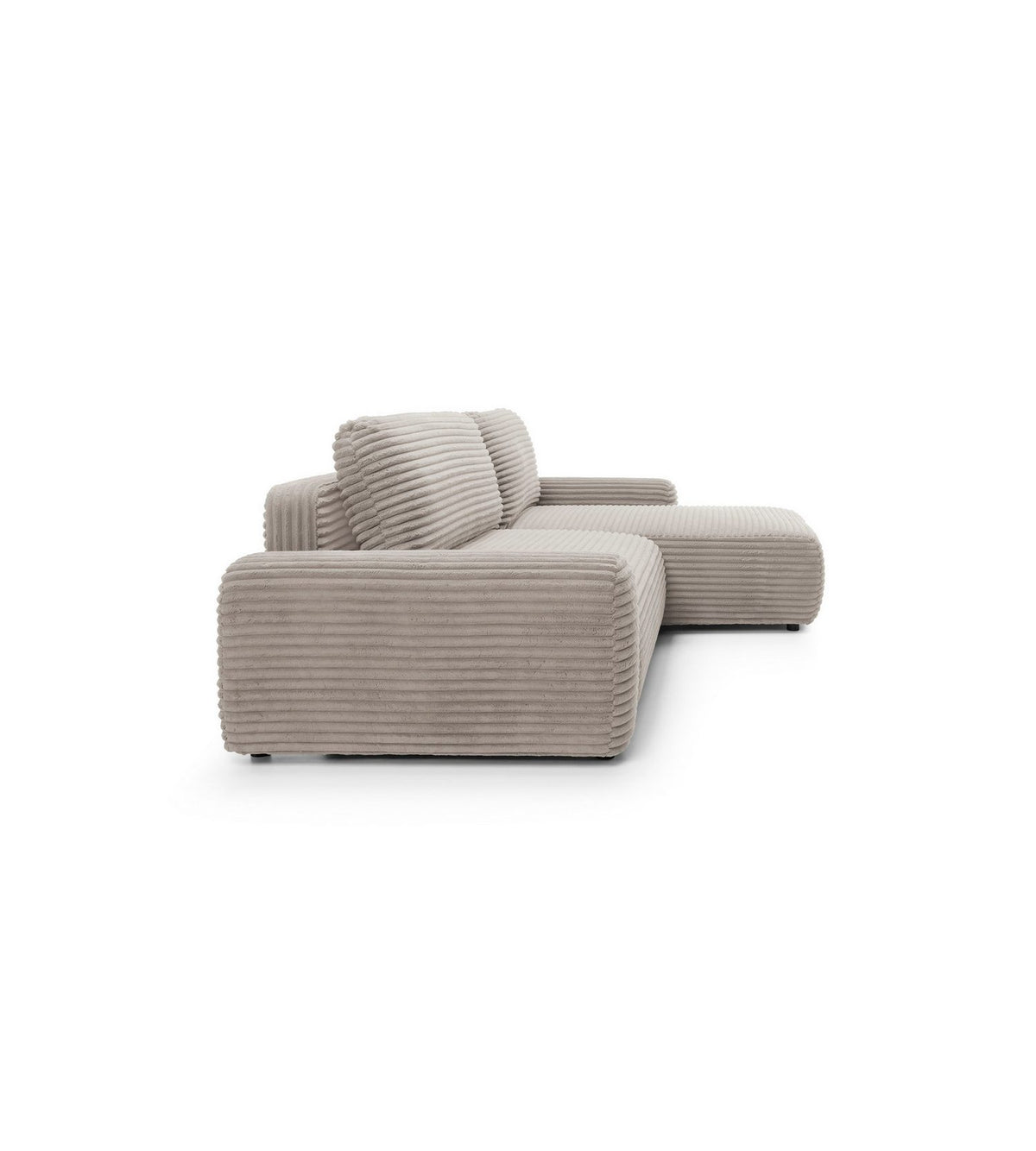 Cord Ecksofa CORD in Taupe mit Ottomane rechts