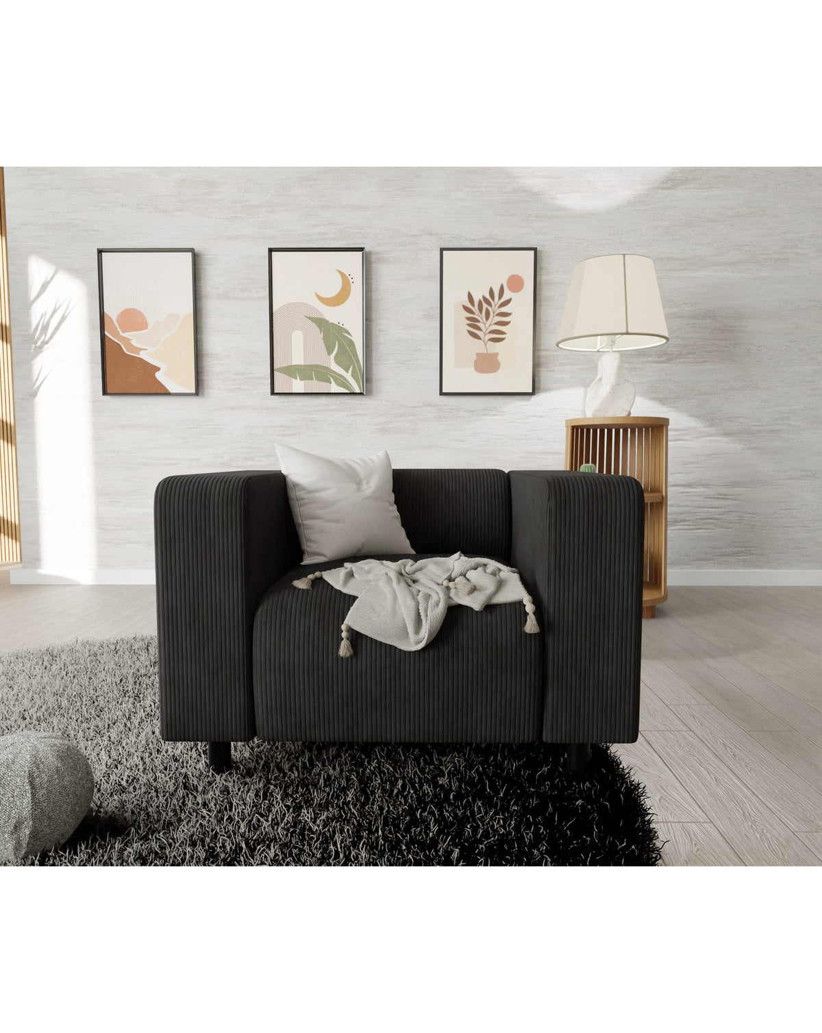 Seitenansicht des 3-Sitzer-Sofas GUSTAV