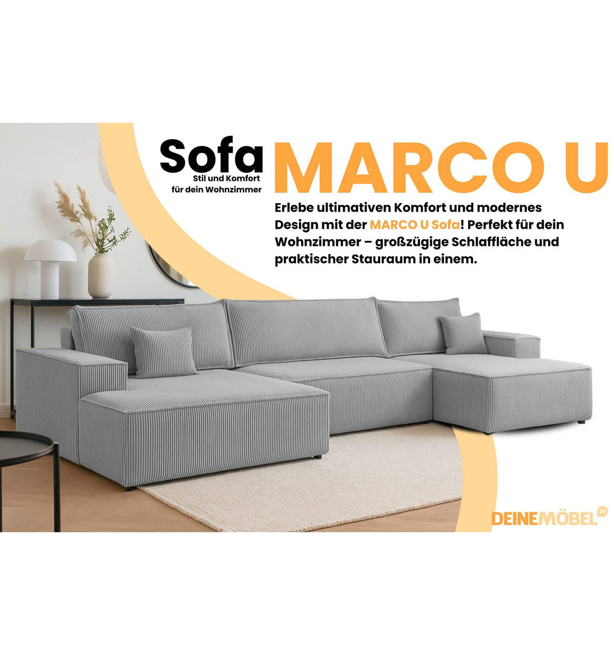 Detailaufnahme des Cord Bezugs der Wohnlandschaft MARCO