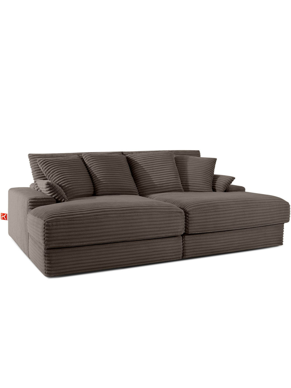 Seitenansicht des ACERA Big Sofas mit gepolsterten Armlehnen